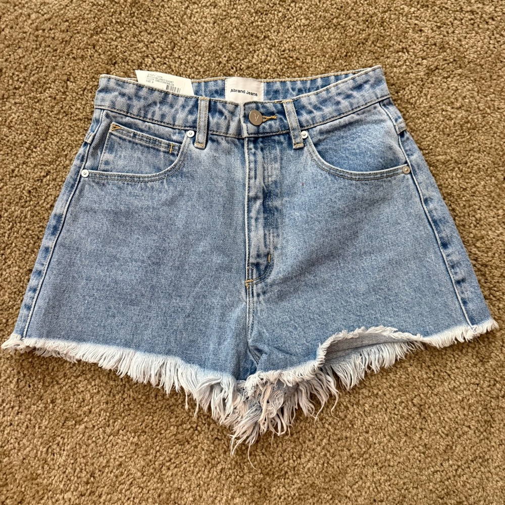 NWT Abrand Denim Frayed Hem Shorts